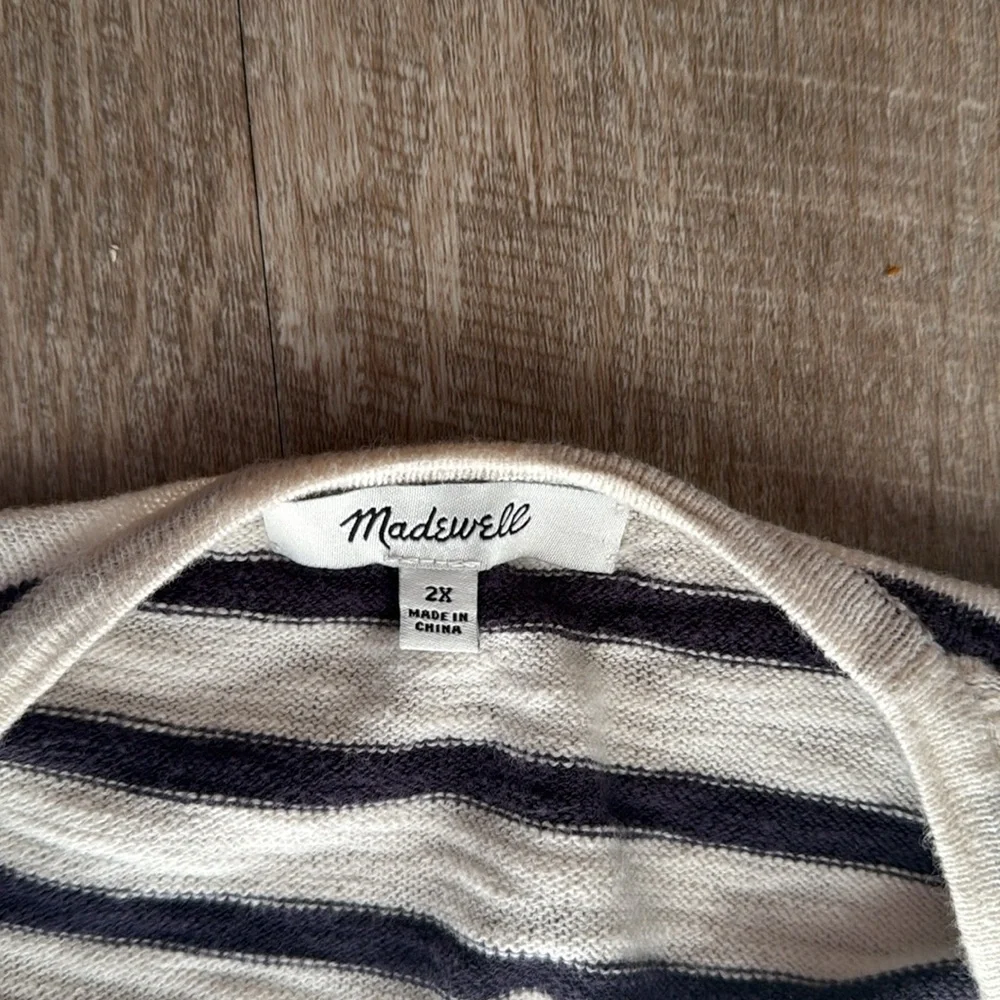 Madewell Plus Size Open Drape Cardigan Striped Sweater Size 2X - Picture 6 of 8
